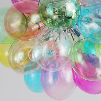 Whimsical Colorful Bubble Chandelier - Rainbow Glass Ball Pendant Light