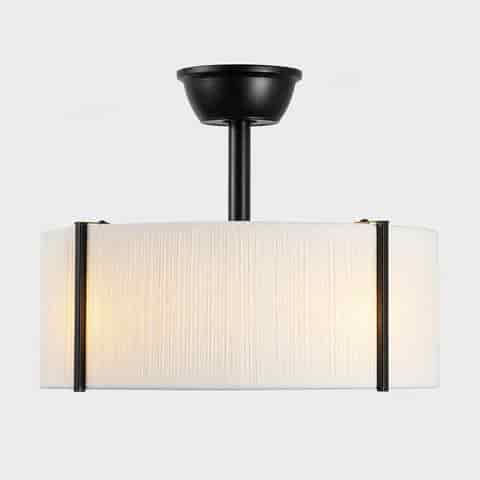 18.1 inch black fandelier ceiling fan with textured white drum shade
