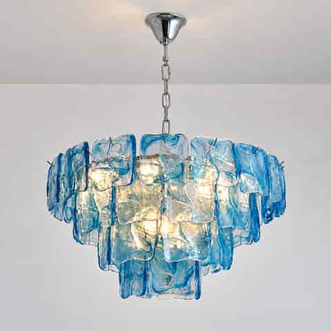 Wholesale Artistic Metal and Glass Chandelier, Layered Colored Glass Pendant Light, 45cm / 60cm / 80cm