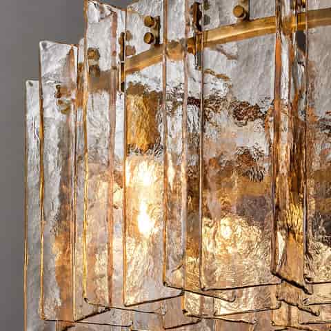 Wholesale Gold Textured Glass Drum Chandelier, Modern Decorative Pendant Light for Hospitality, Residential and Commercial Projects thumbnail 5