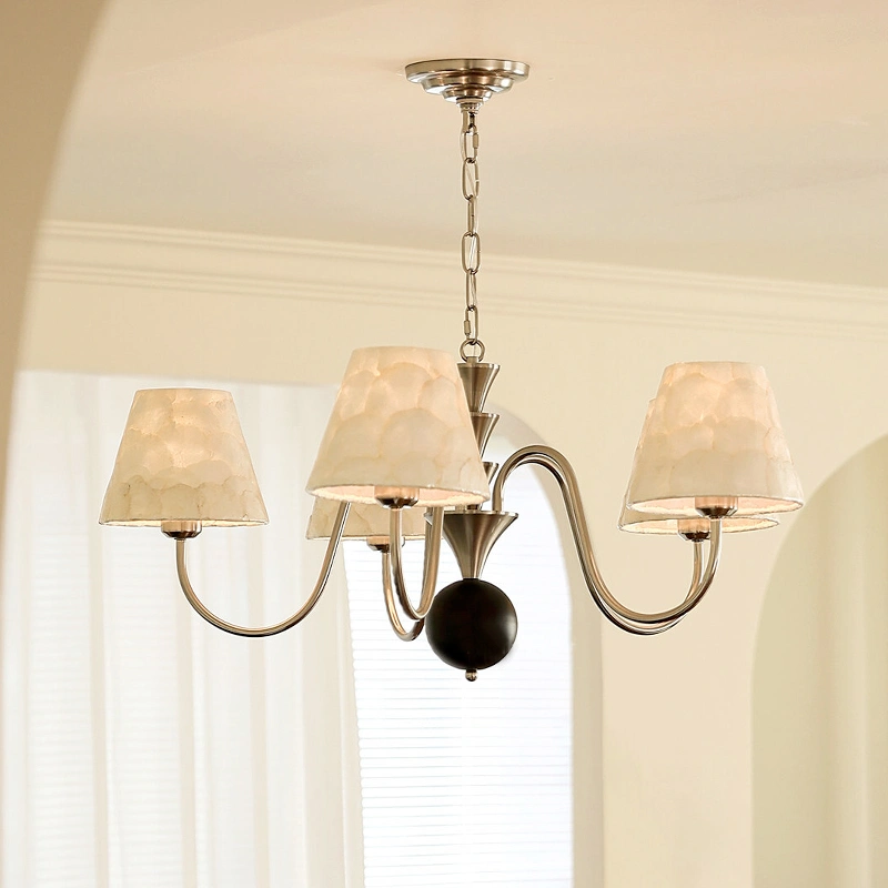 Capiz Shell Shade Chandelier with Antique Brass Arms | 5, 6 & 8 Light