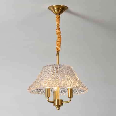 Gold Textured Glass Pendant Light | Decorative Lighting OEM Manufacturers | Zhongshan Wholesale Supplier